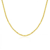 18K Gold Necklace Bungee Laser Bead Wave Bead Chain