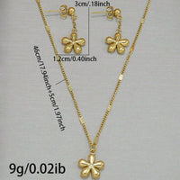 Gold Flower Necklace Set 18K Plated Stainless Steel from DTP Jewellery with matching earrings.