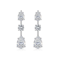 Moissanite Earrings in 925 Sterling Silver with sparkling stones by DTP Jewellery, showcasing elegant design and luxury.