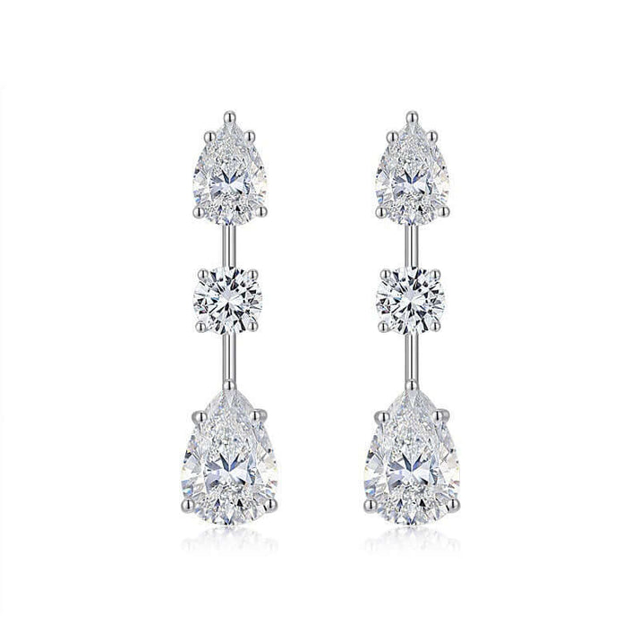 Moissanite Earrings in 925 Sterling Silver with sparkling stones by DTP Jewellery, showcasing elegant design and luxury.